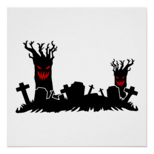 Póster Cementerio de Halloween