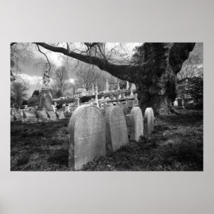 Póster cementerio tranquilo