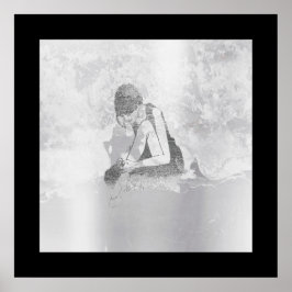 Póster Cemento de pared gris de Ballerina Body Silver