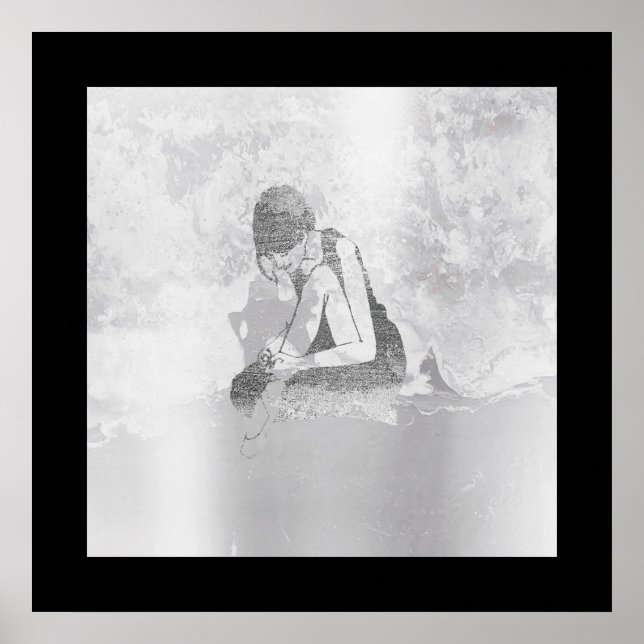 Póster Cemento de pared gris de Ballerina Body Silver (Frente)