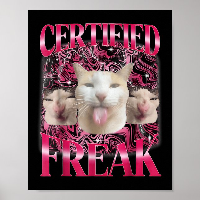 Póster Cemento Freak Comat certificado maldijo a gato gra (Frente)