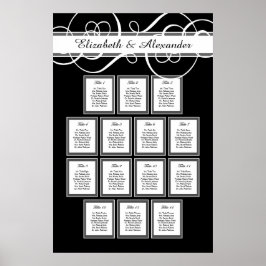 Póster Cena clásica Boda 14 Tabla de asientos