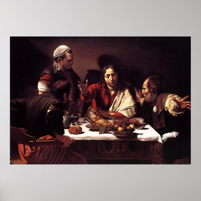 Póster Cena De Caravaggio En Emmaus (Frente)