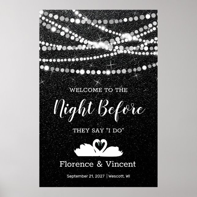 Póster Cena de ensayo Bienvenidos a la noche anterior  Pu (Frente)