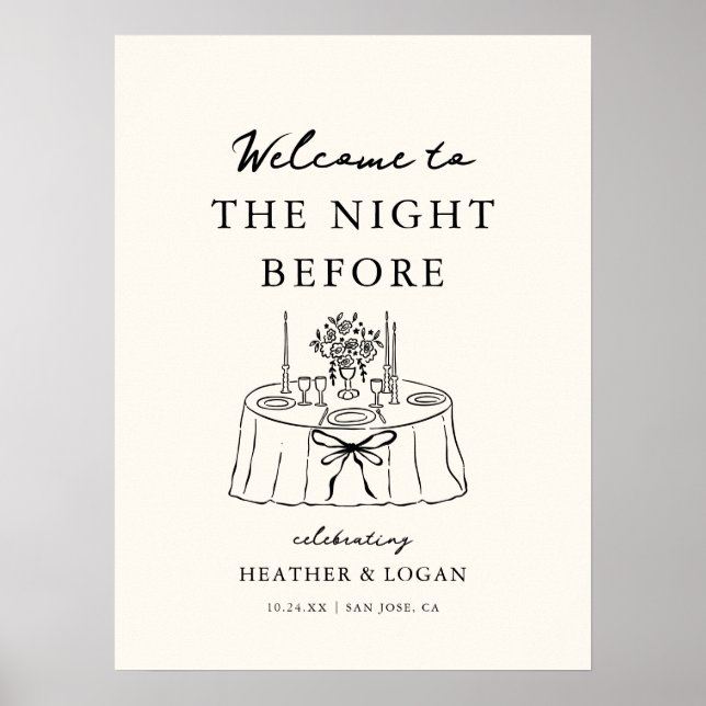 Póster Cena de Ensayo Caprichosa de la Noche Anterior (Frente)