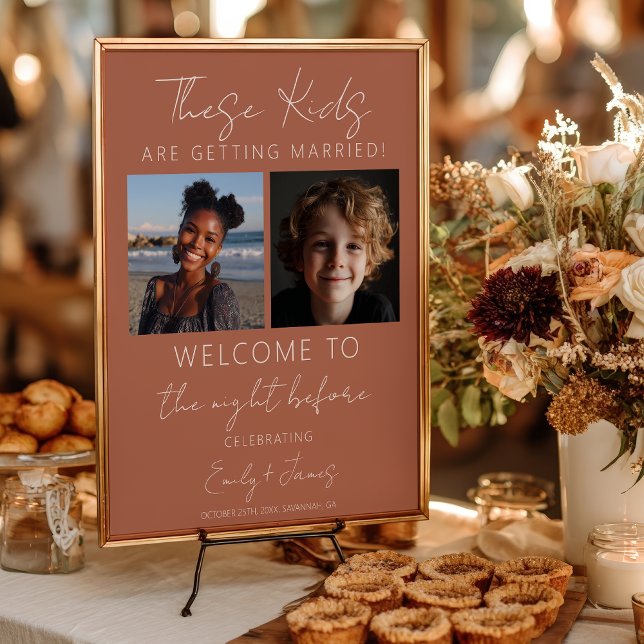 Póster Cena de Ensayo de Boda de Estos Chicos que se Casa (These Kids Are Getting Married Rehearsal Dinner Poster)