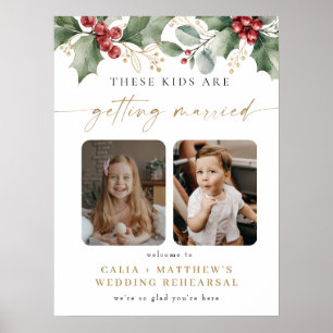 Póster Cena de Ensayo de Boda de Niños de Navidad