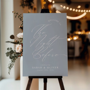 Póster Cena de ensayo de boda moderna la noche anterior