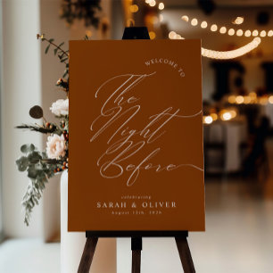 Póster Cena de ensayo de boda moderna la noche anterior