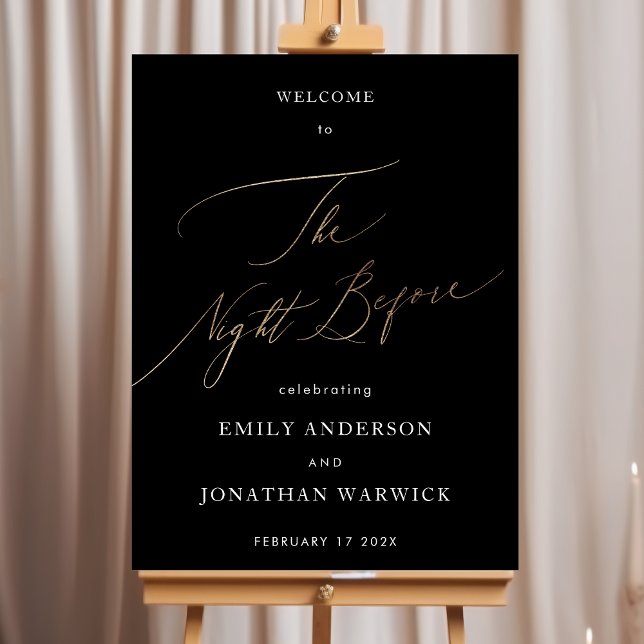 Póster Cena de ensayo de caligrafía de oro amarillo negro (Subido por el creador)