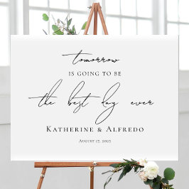 Póster Cena de ensayo elegante caligrafía bienvenida