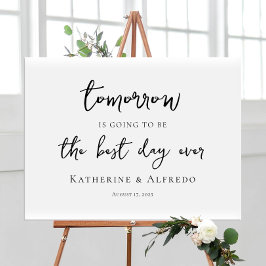 Póster Cena de ensayo elegante caligrafía bienvenida