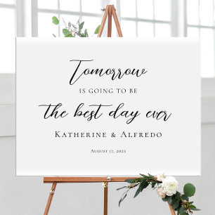 Póster Cena de ensayo elegante caligrafía bienvenida