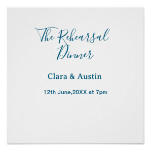 Póster Cena de ensayo la noche anterior simple mínima