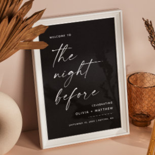 Póster Cena de Ensayo Negro   La Noche Antes de la Bienve