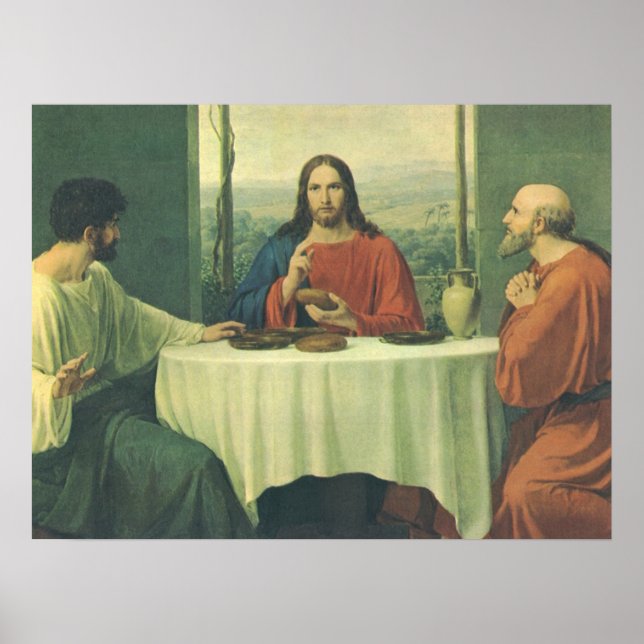 Póster Cena de Gala en Emaús con Jesucristo (Frente)
