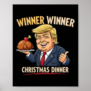 Póster Cena de ganadores Navidades Trump Graciosa Christm