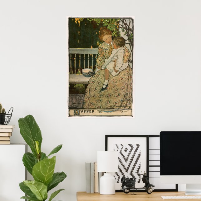 Póster Cena de Jessie Willcox Smith (Oficina en casa)