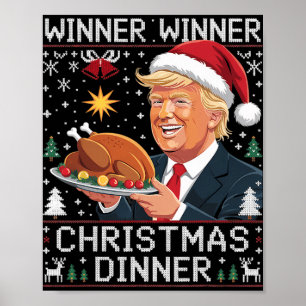 Póster Cena de Navidad Ganador Ganador Santa Trump Suéter