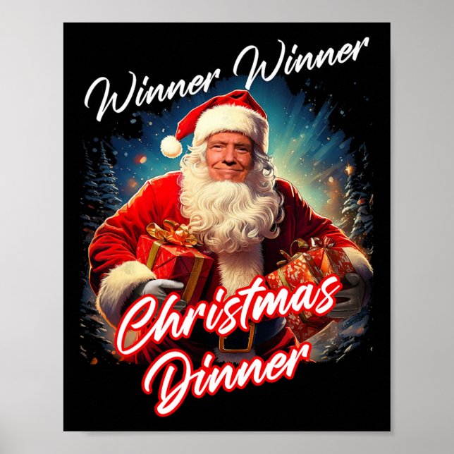 Póster Cena de Navidades ganadores - Presidente Trump (Frente)