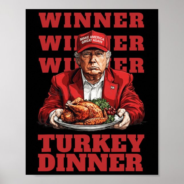Póster Cena de Pollos ganadora de Donald Trump - Presiden (Frente)