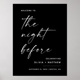 Póster Cena de Rehearsal Negro | La Noche Antes de la Bie