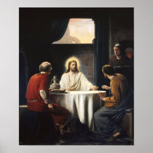 Póster Cena en Emmaus