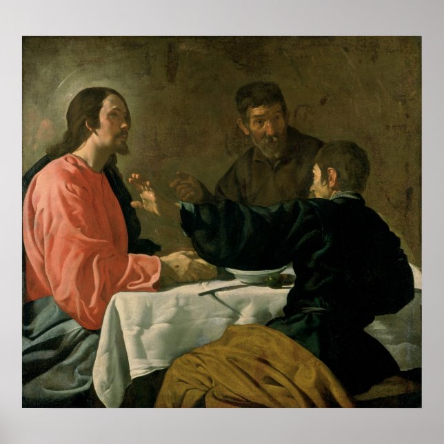 Póster Cena en Emmaus, 1620 (Frente)