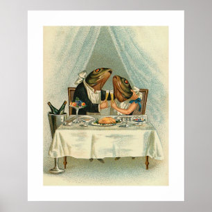 Póster "Cena romántica para las ranas "