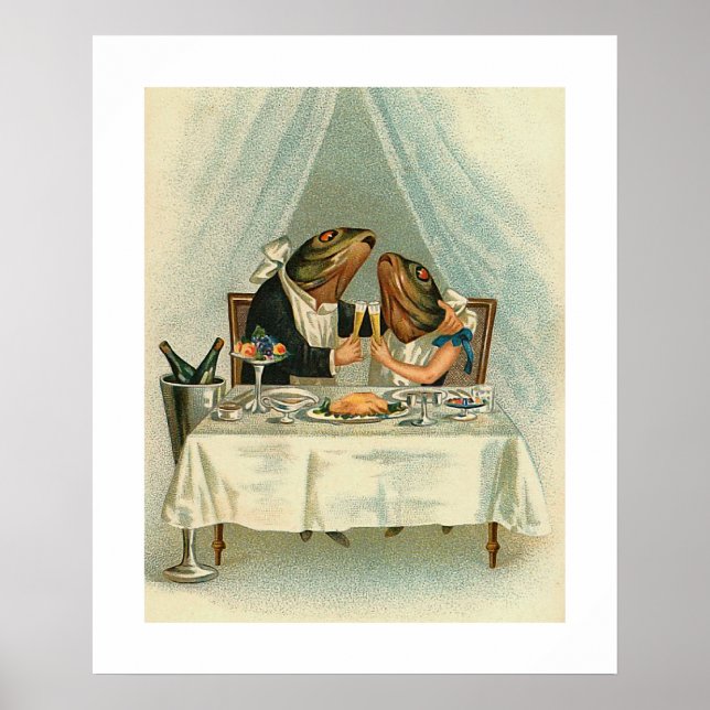 Póster "Cena romántica para ranas" (Frente)