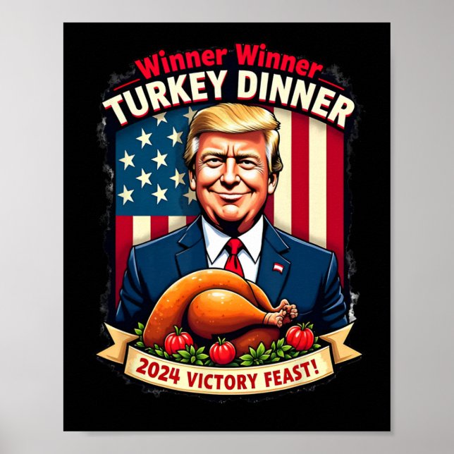 Póster Cena turca del ganador de Trump con humor (Frente)