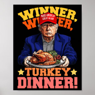 Póster Cena turca del ganador de Trump con humor
