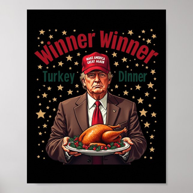 Póster Cena turca del ganador de Trump con humor (Frente)