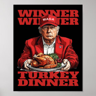 Póster Cena turca del ganador de Trump con humor