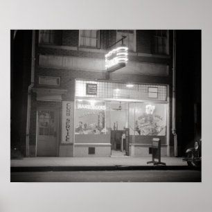 Póster Cenando por la noche, 1940. Foto antigua