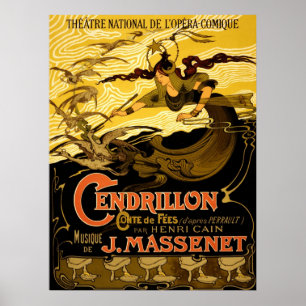 Póster Cendrillon ~ Publicidad de teatro francés vintage.