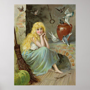 Póster Cenicienta junto a la chimenea Jenny Nyström Large