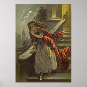 Póster Cenicienta Vintage, Cuentos de Hadas Victorianos