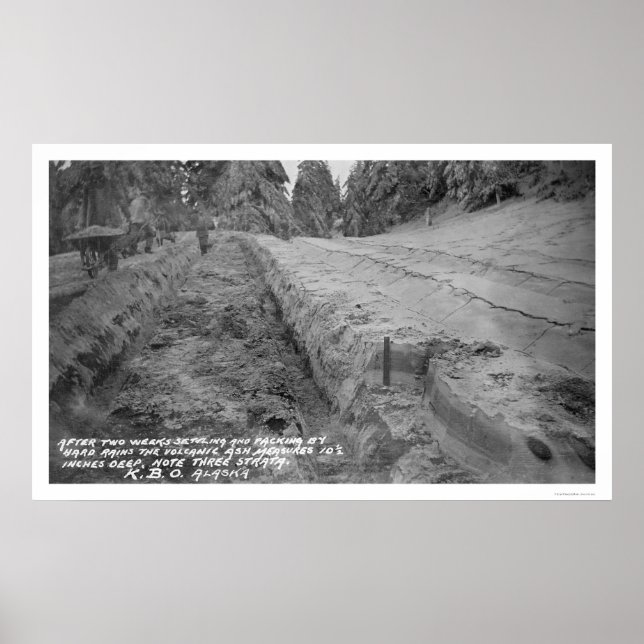 Póster Ceniza volcánica en Alaska en 1912 (Frente)