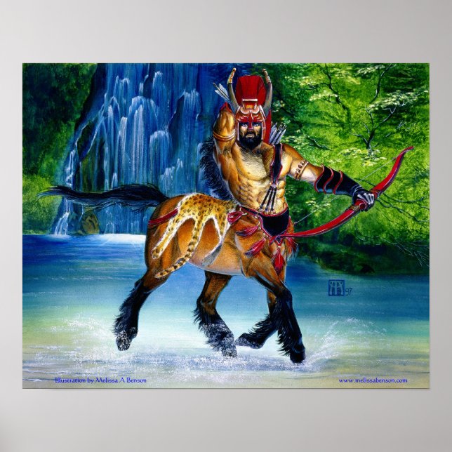 Póster Centaur con huella de cascada (Frente)
