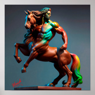 Póster Centaur with colors - Gen AI