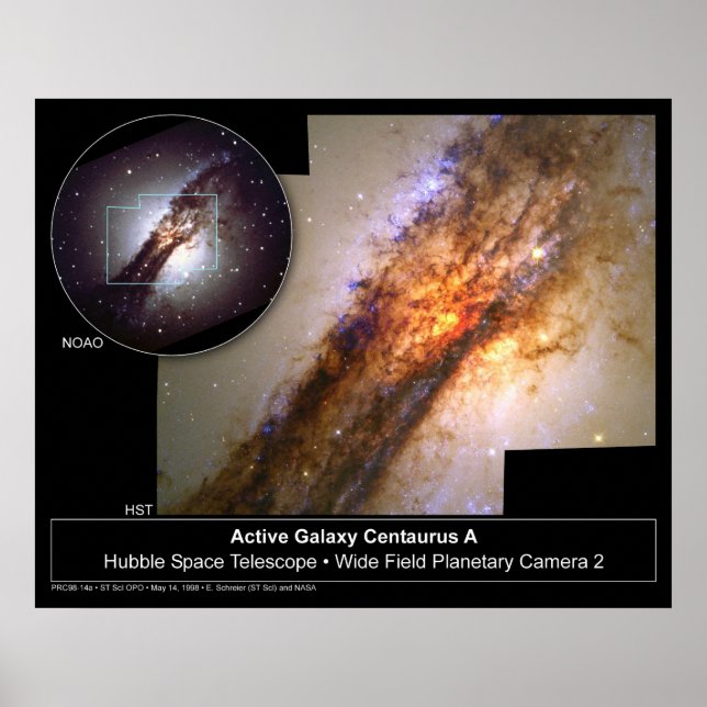 Póster Centauro A Galaxia Telescopio Hubble (Frente)