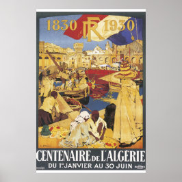 Póster Centenaire de L'Algerie Vintage Travel Poster