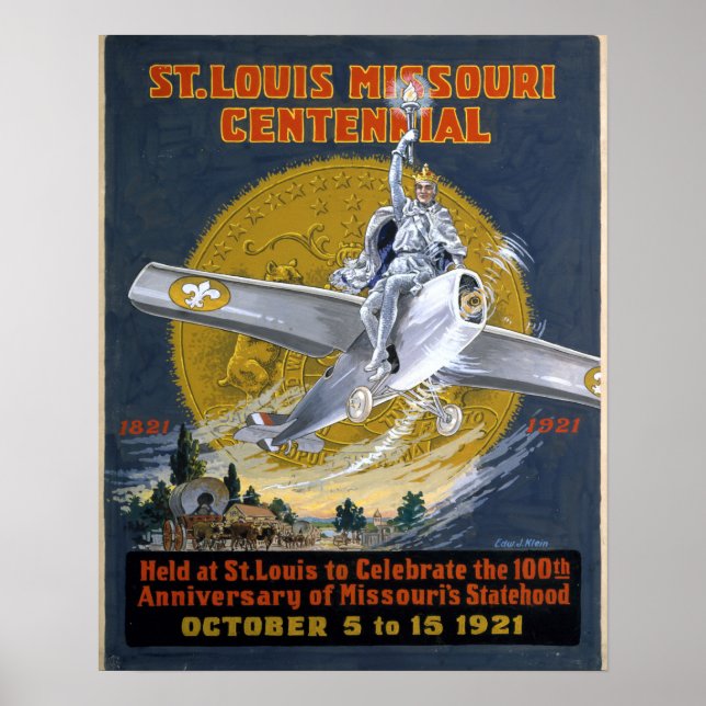 Póster Centenario de San Luis Misuri 1921 (Frente)