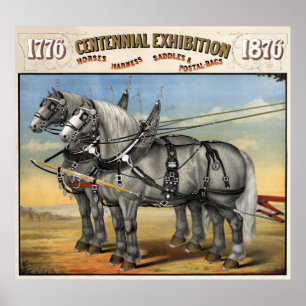 PÓSTER CENTENNIAL DRAFT HORSE TEAM 1876