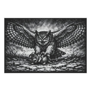 Póster Centinela de búho alado de BurnsInHell