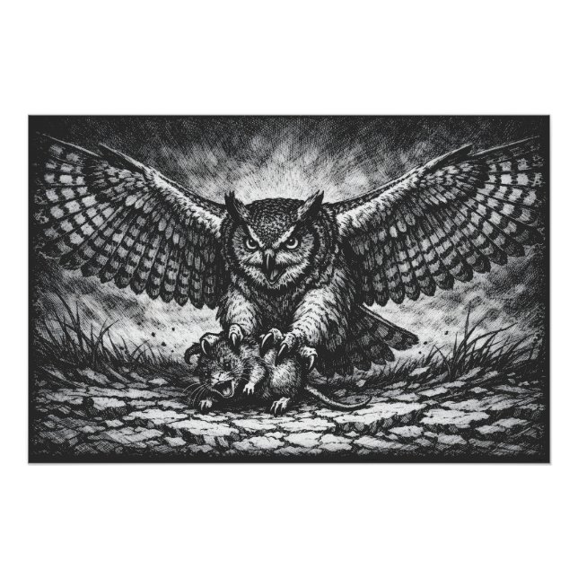 Póster Centinela de búho alado de BurnsInHell (Anverso)