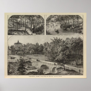 Póster Central Park del puente principal del St., Marion,