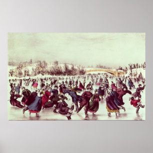 Póster Central Park, invierno: El carnaval patinador