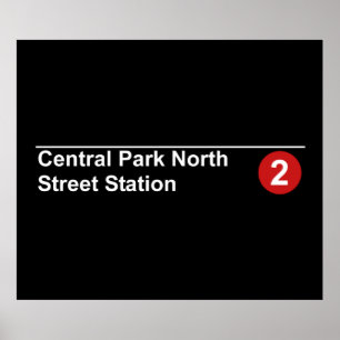 Póster Central Park North subway sign